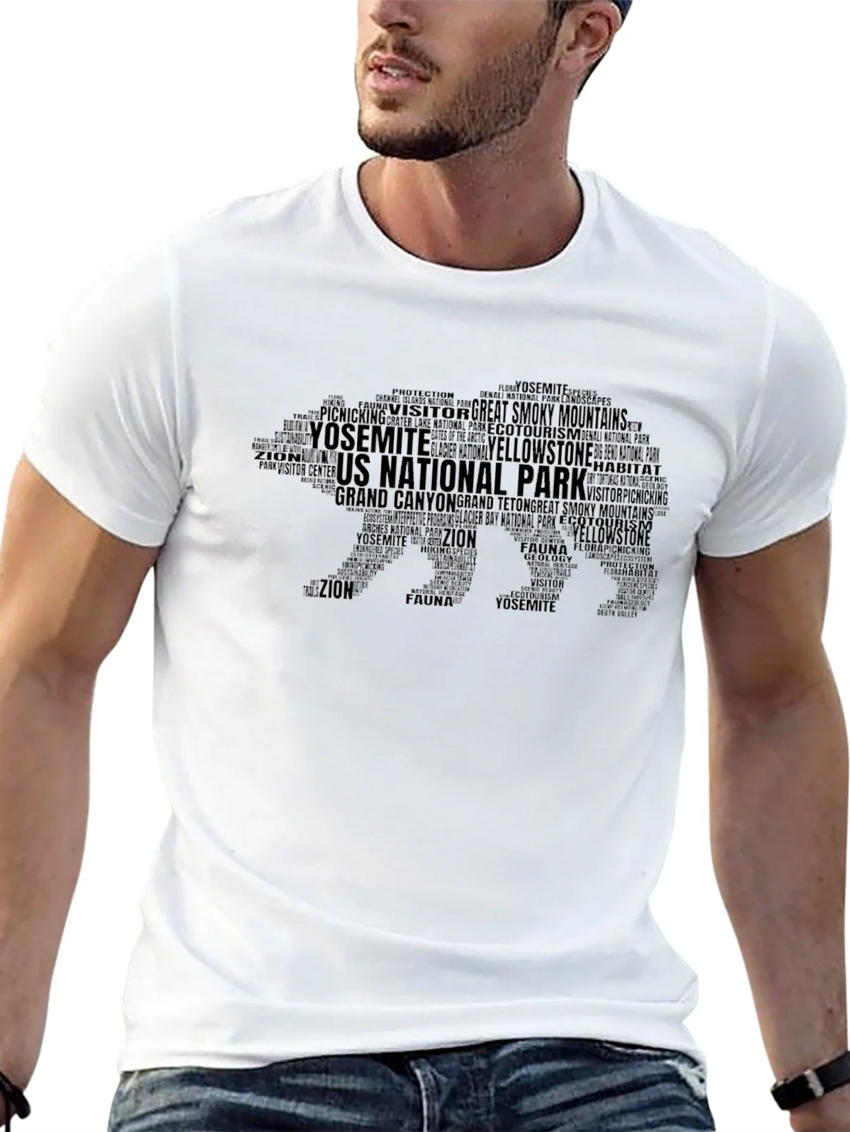 National Park Word Art Bear T-Shirt product image 12