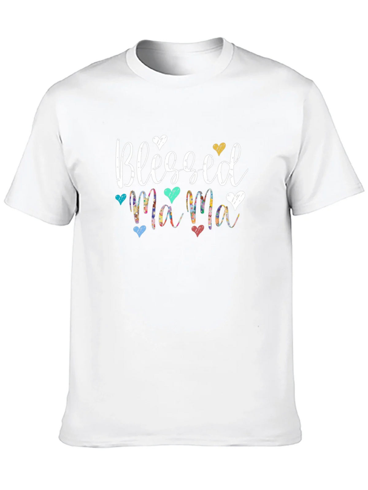 Blessed Mama T-Shirt Cute Hearts Design product image 1