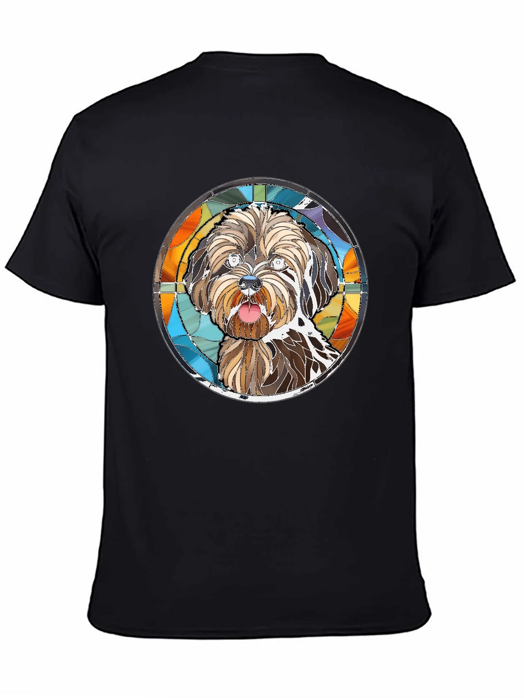 Dog Portrait Stained Glass T-Shirt - Unique Art Tee product image 1