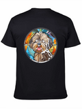 Dog Portrait Stained Glass T-Shirt - Unique Art Tee product image 1
