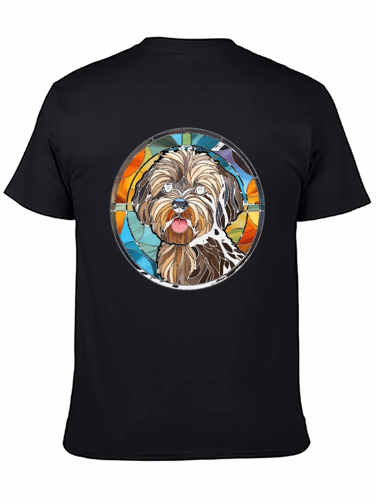 Dog Portrait Stained Glass T-Shirt - Unique Art Tee product image 1