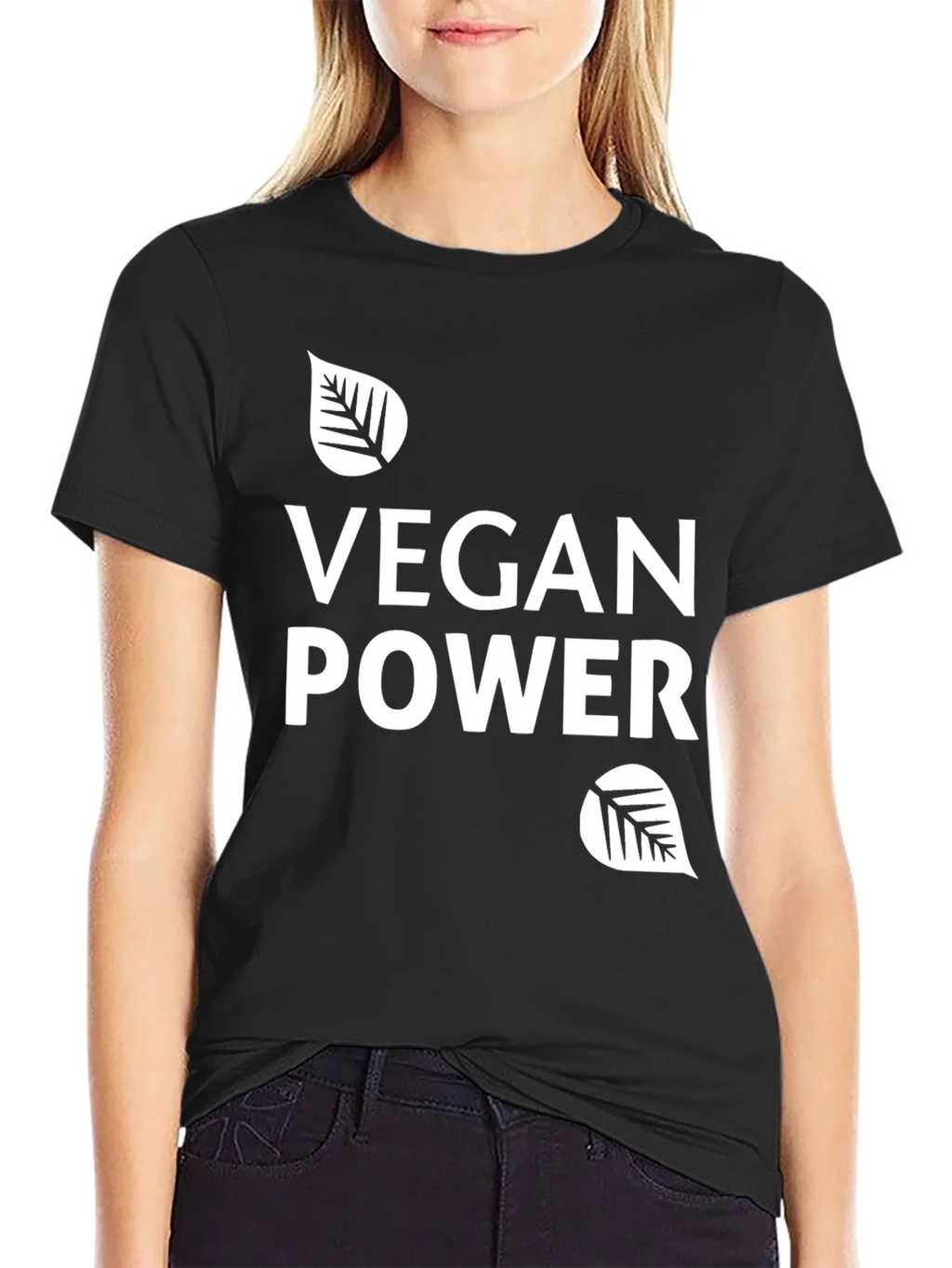 Vegan Power T-Shirt - Black Graphic Tee product image 2