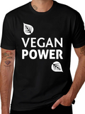 Vegan Power T-Shirt - Black Graphic Tee product image 1