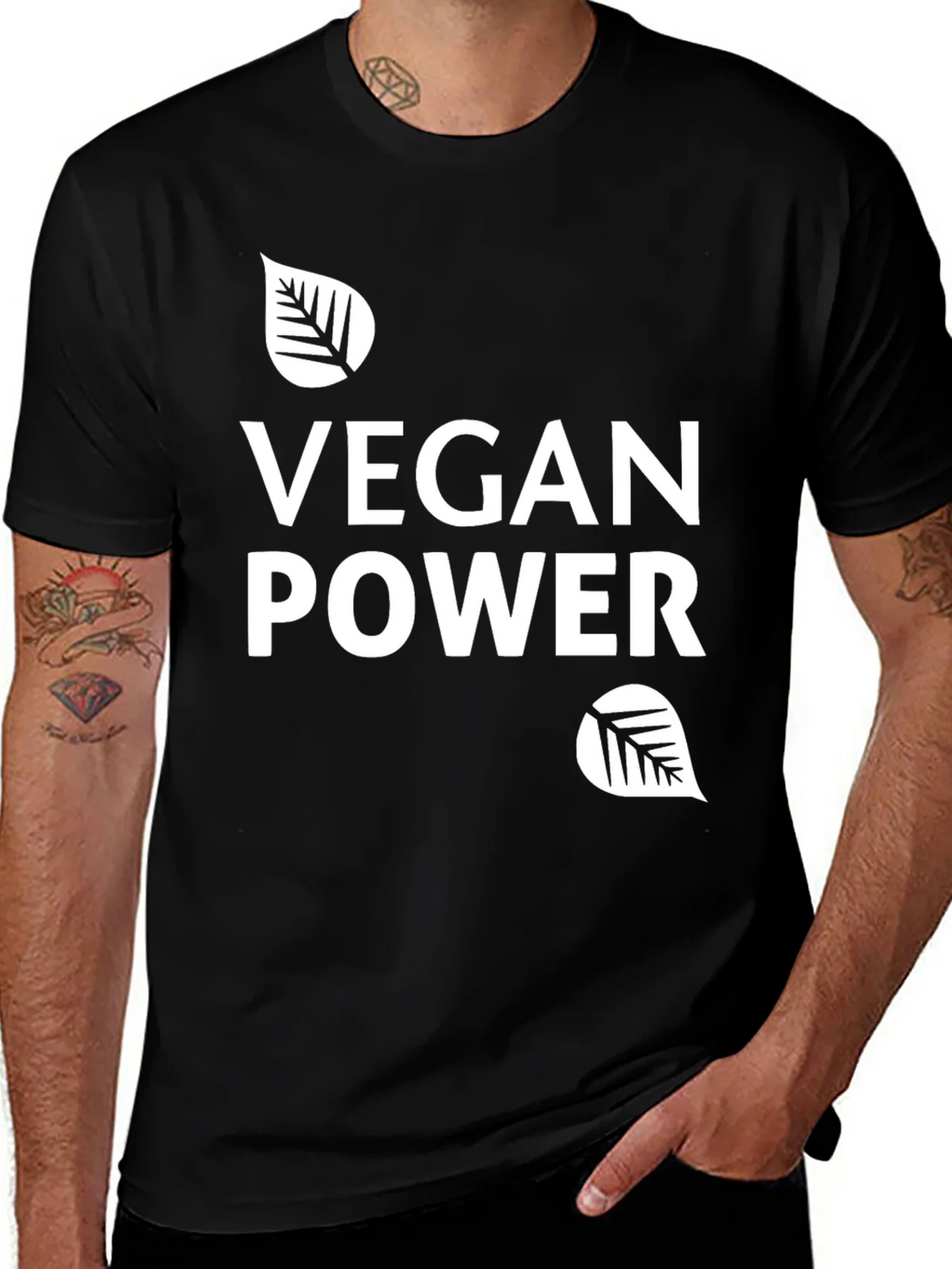 Vegan Power T-Shirt - Black Graphic Tee product image 1