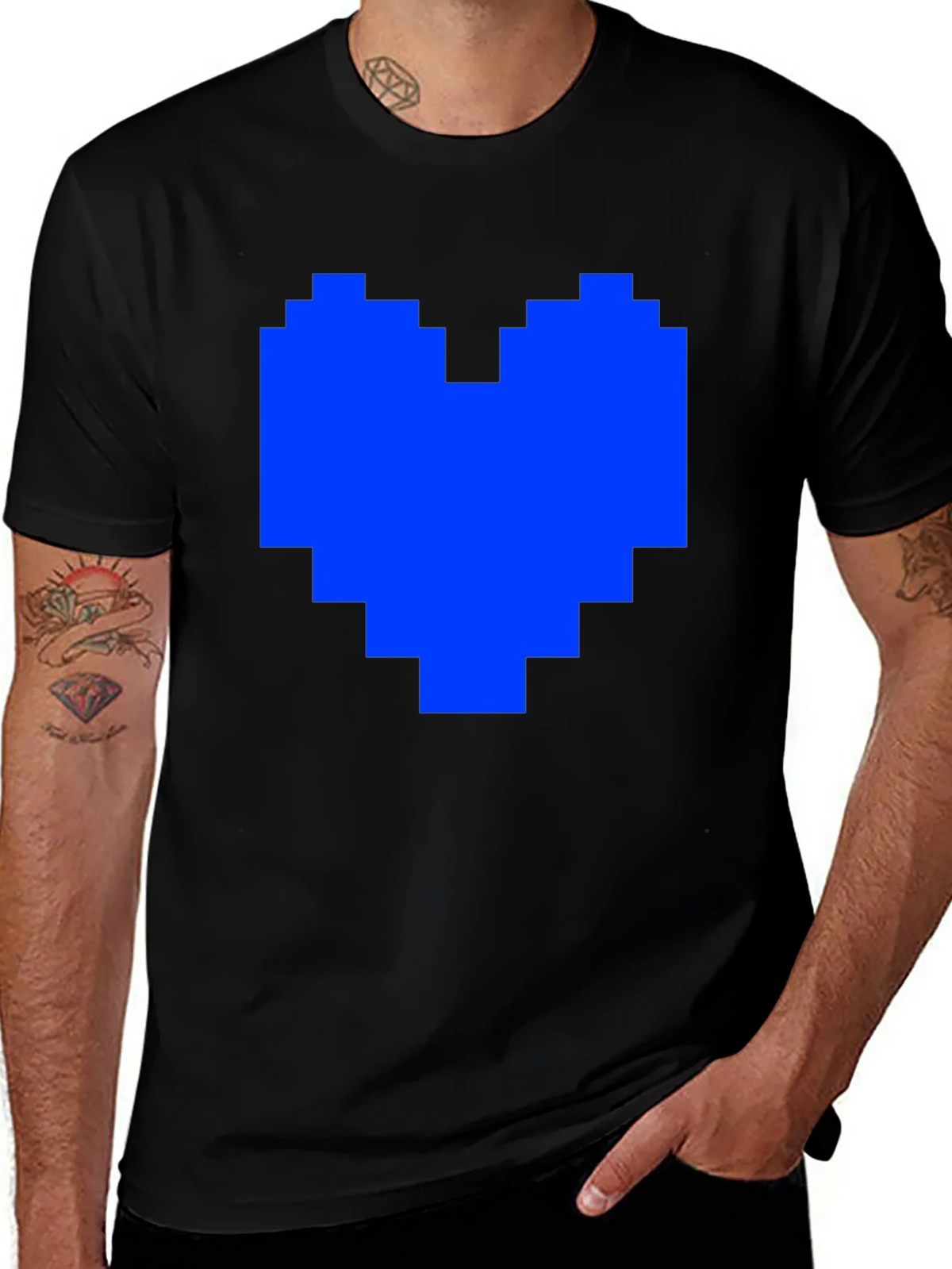 Pixel Heart Black T-Shirt product image 1