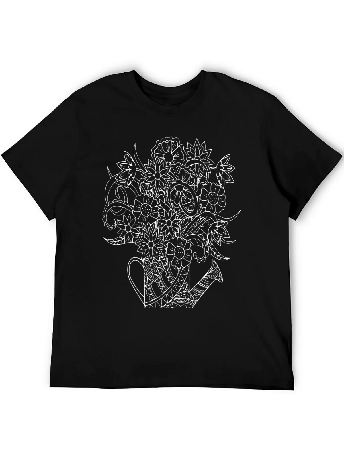 Floral Watering Can Graphic T-Shirt - Black product image 5
