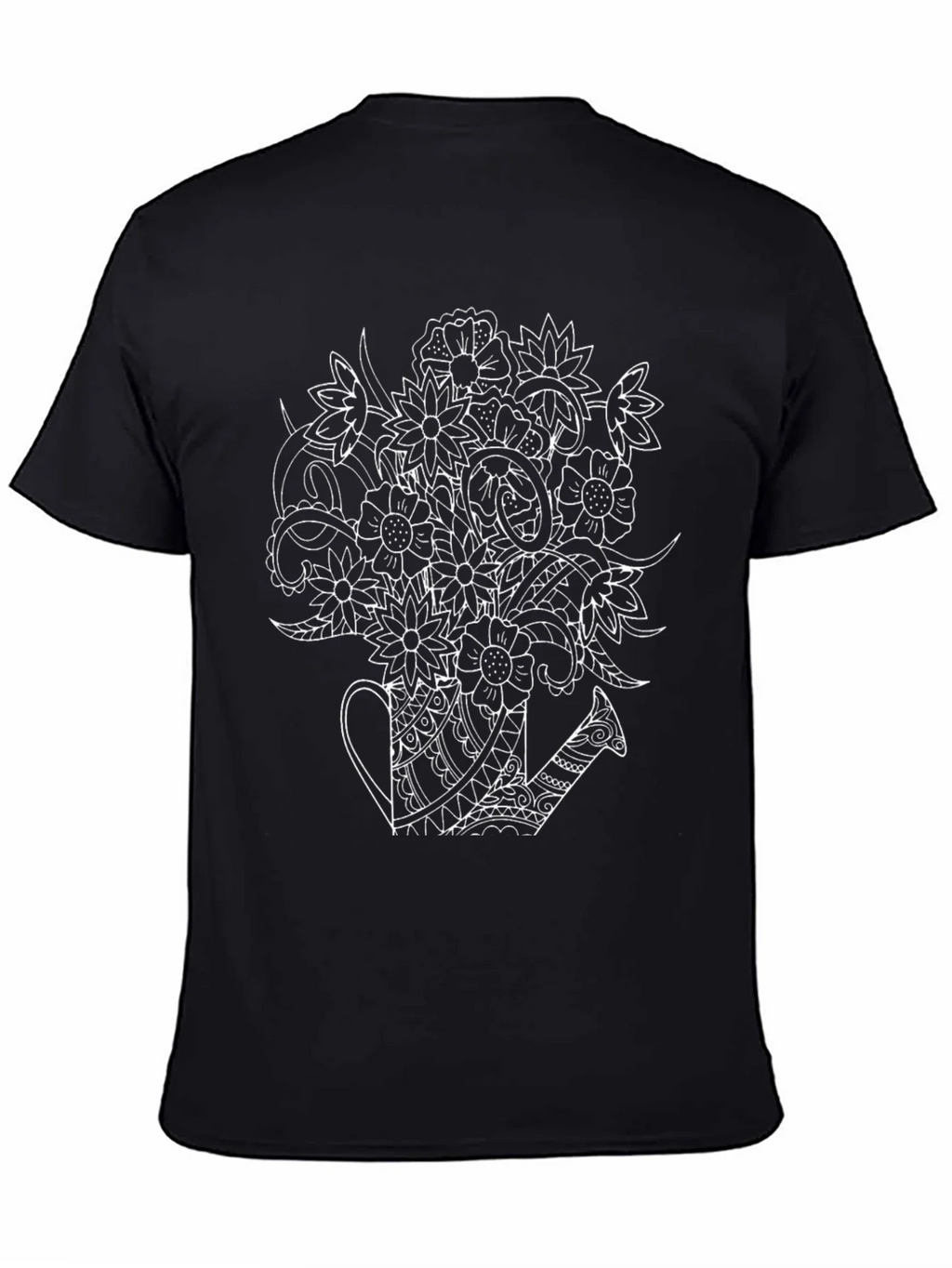 Floral Watering Can Graphic T-Shirt - Black product image 4