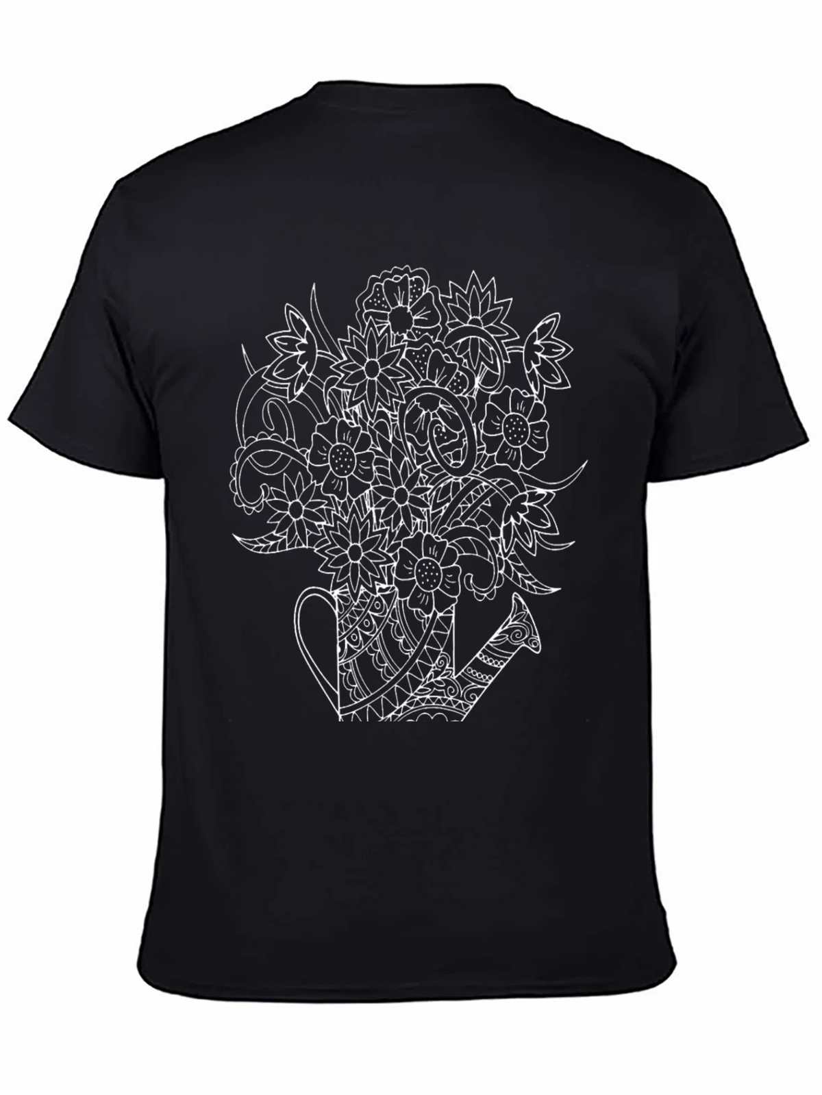 Floral Watering Can Graphic T-Shirt - Black product image 4