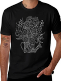 Floral Watering Can Graphic T-Shirt - Black product image 1