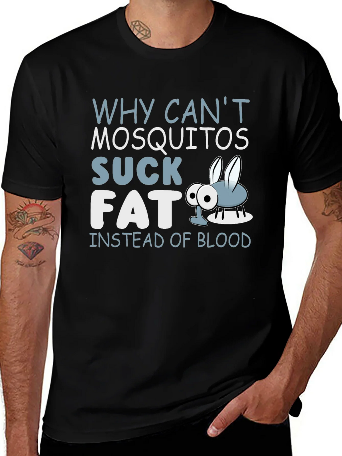 Funny Mosquito T-Shirt: Why Suck Blood? product image 1