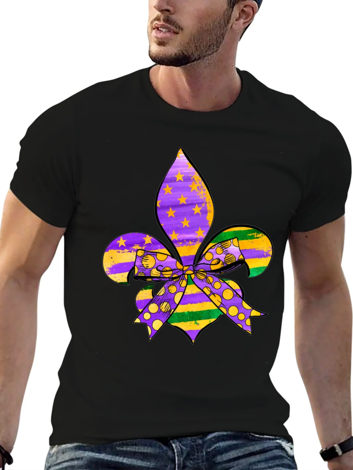Mardi Gras Fleur-de-lis T-Shirt product image 5