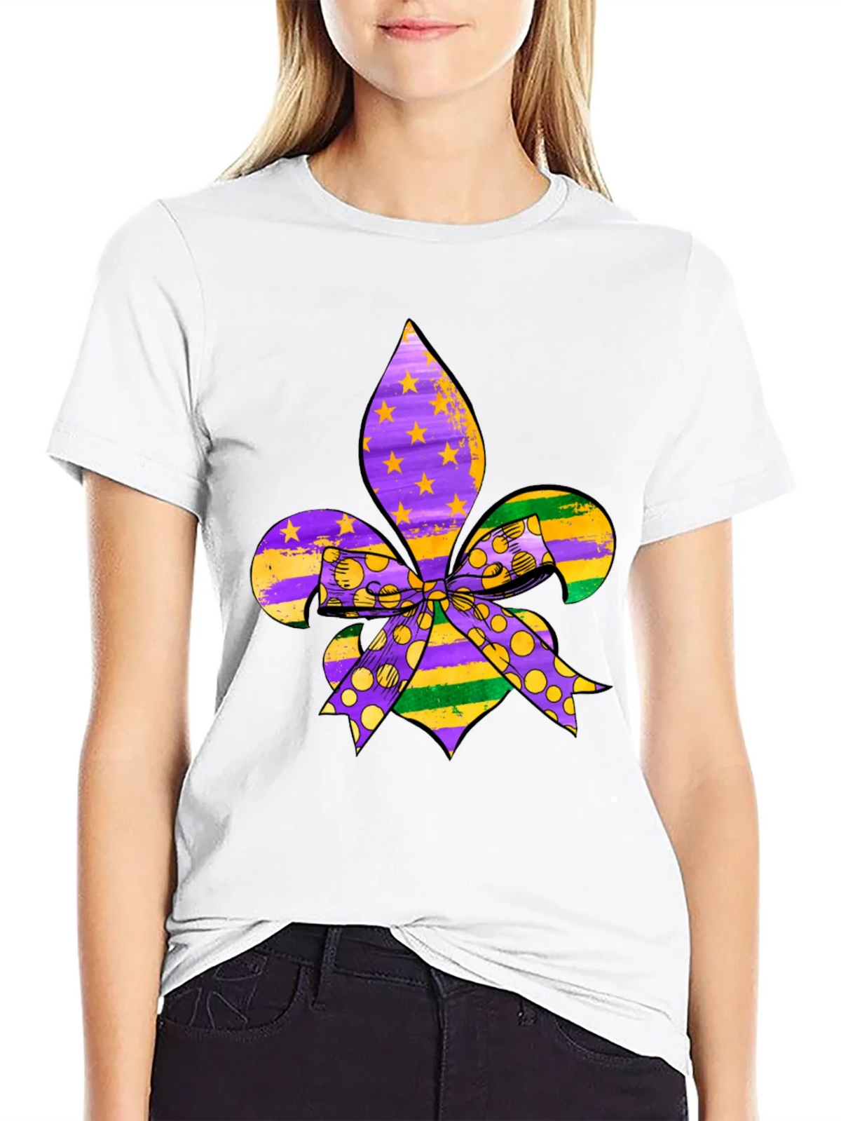 Mardi Gras Fleur-de-lis T-Shirt product image 6