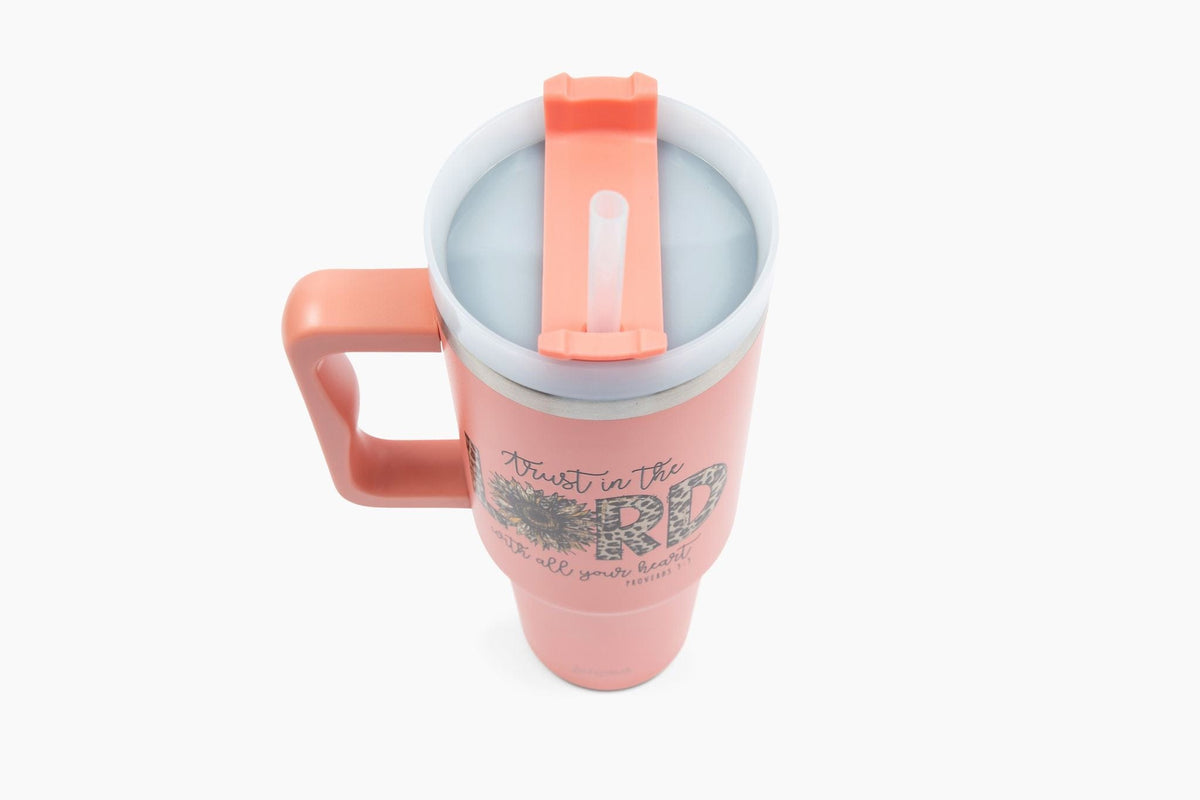 Trust in the Lord Leopard 40oz Tumbler w/ Handle