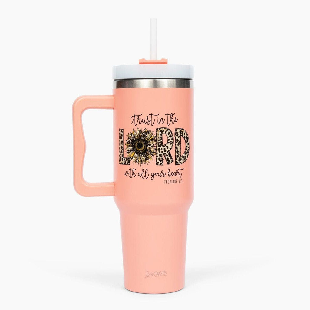Trust in the Lord Leopard 40oz Tumbler w/ Handle