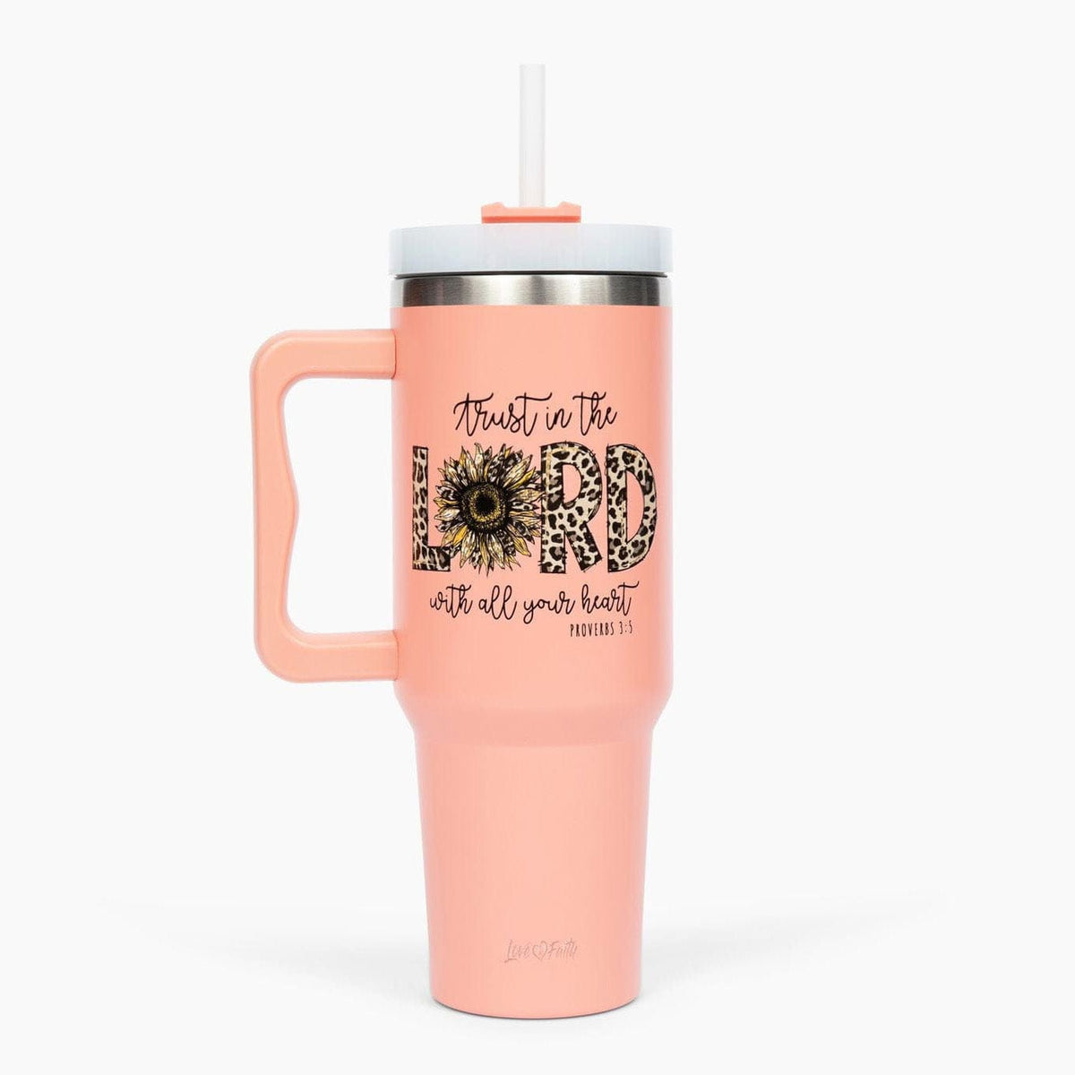 Trust in the Lord Leopard 40oz Tumbler w/ Handle