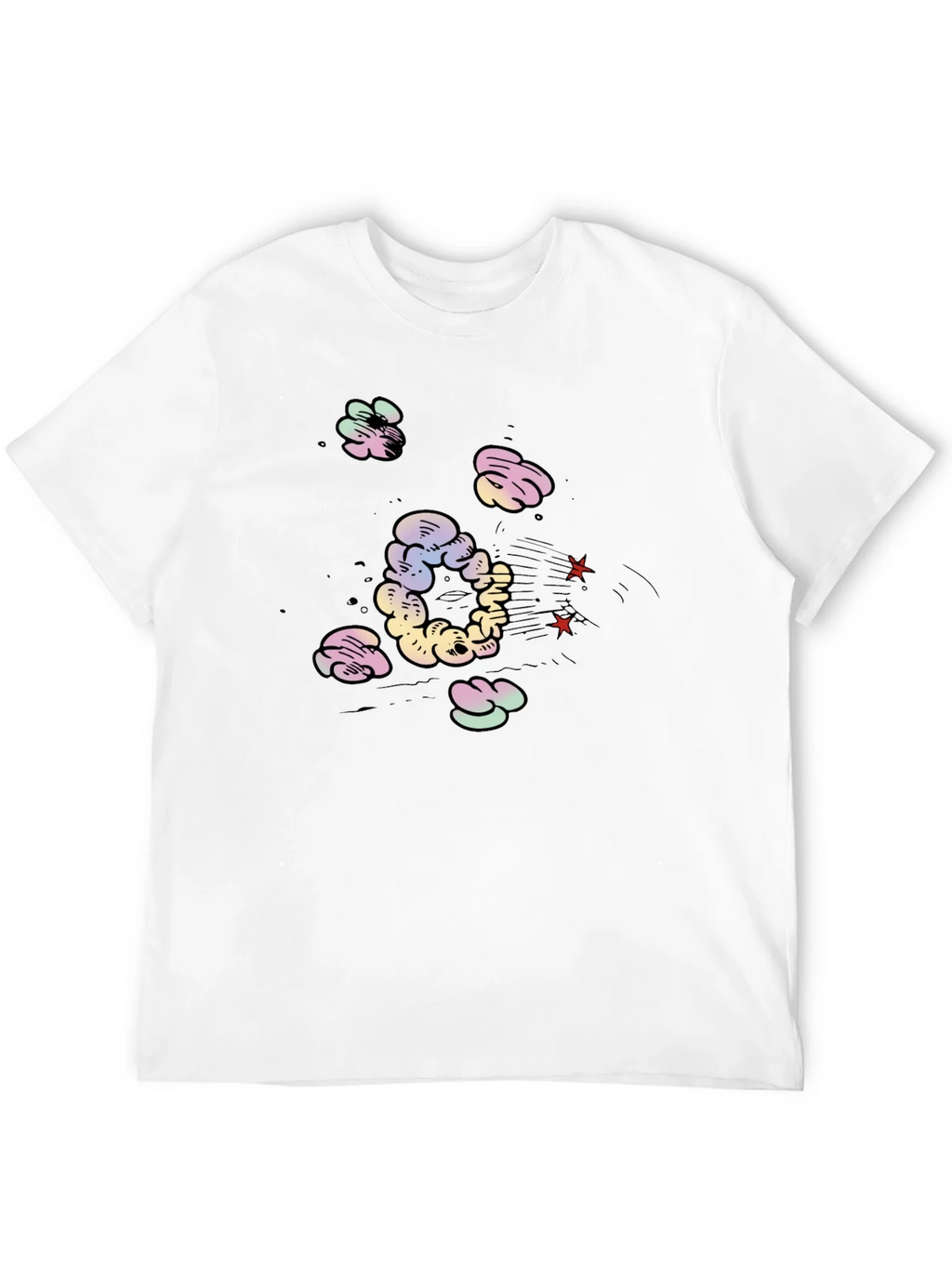 Cartoon Cloud Print Black T-Shirt product image 11