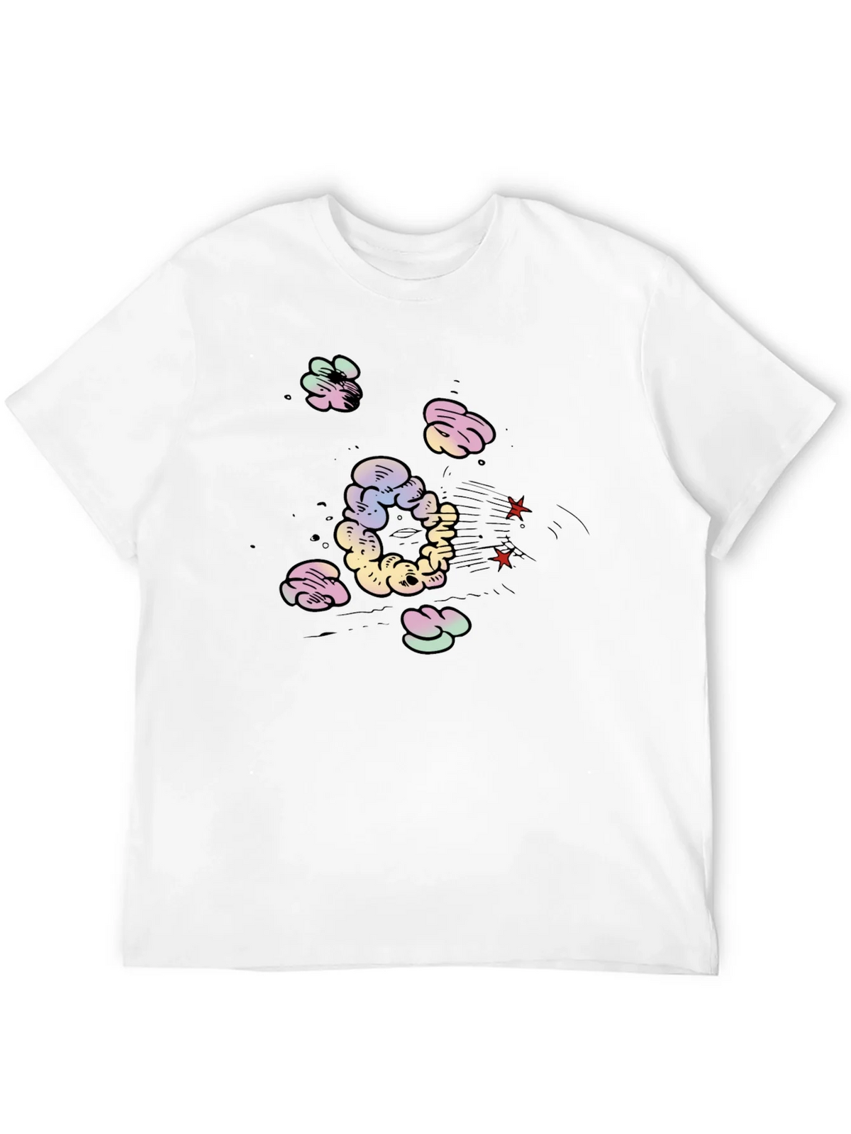 Cartoon Cloud Print Black T-Shirt product image 11