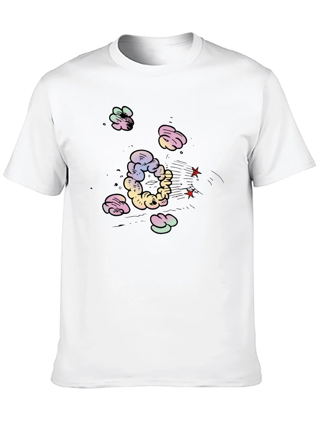 Cartoon Cloud Print Black T-Shirt product image 9