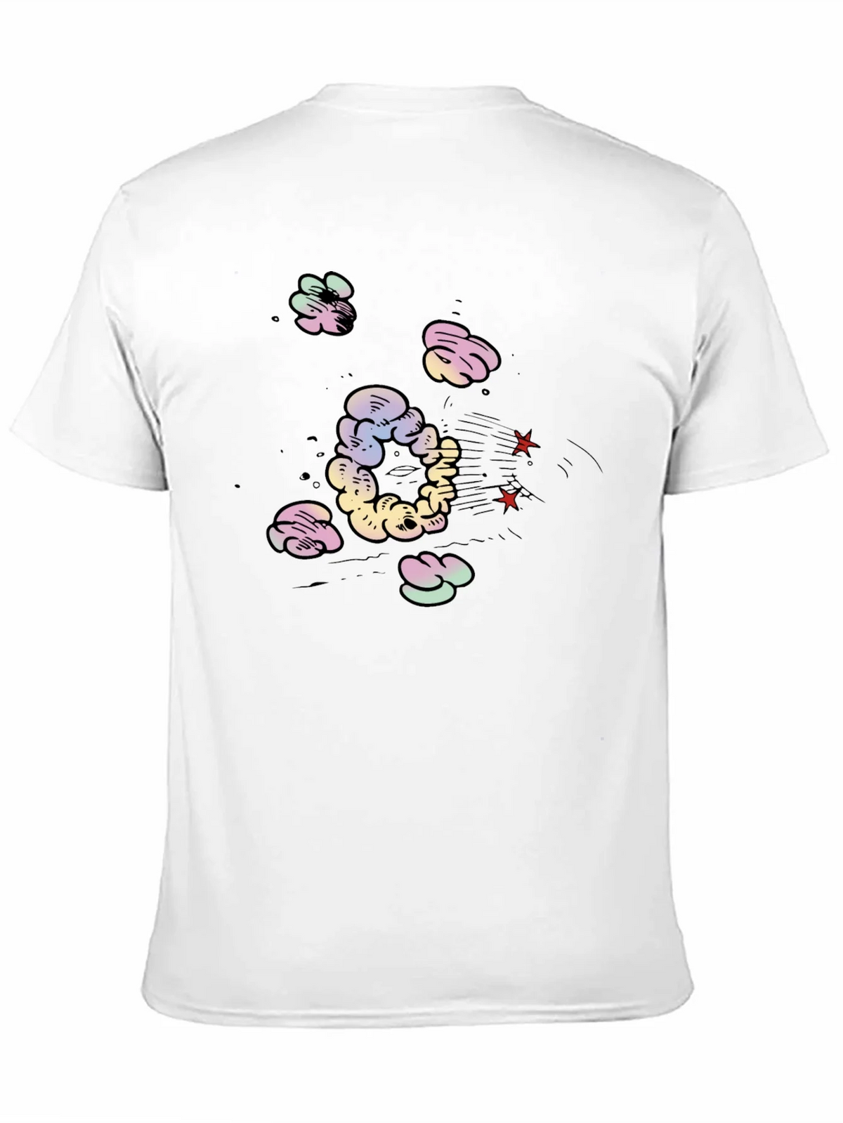 Cartoon Cloud Print Black T-Shirt product image 10