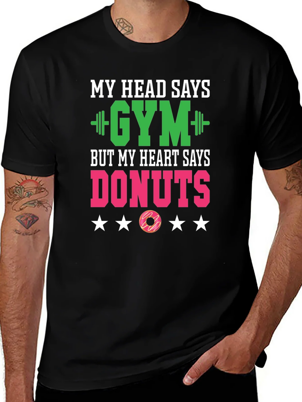 Gym vs Donuts T-Shirt Funny Workout Tee product image 1