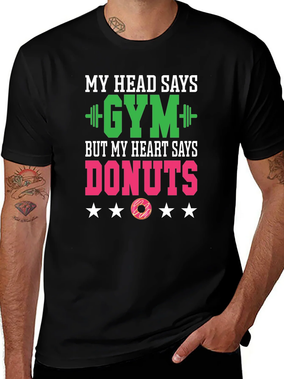 Gym vs Donuts T-Shirt Funny Workout Tee product image 1