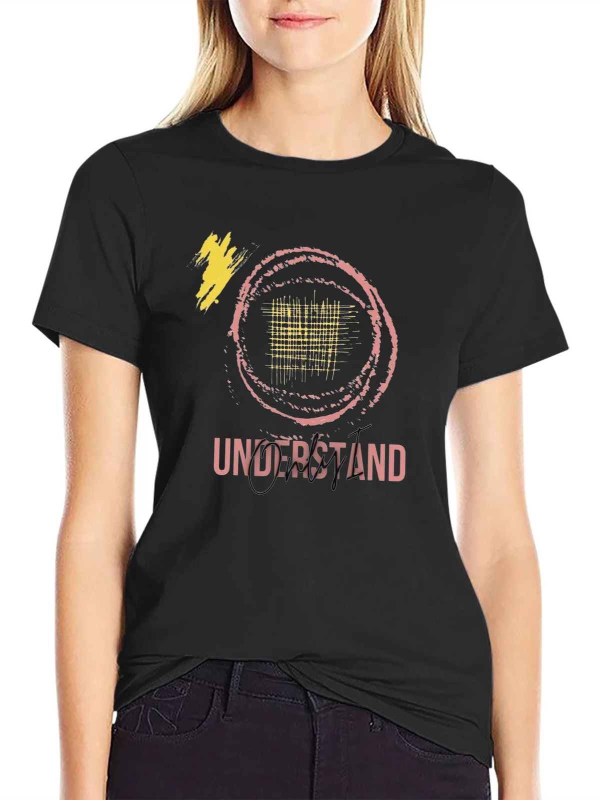 Understand Graphic Tee - Trendy Black Cotton Shirt product image 2