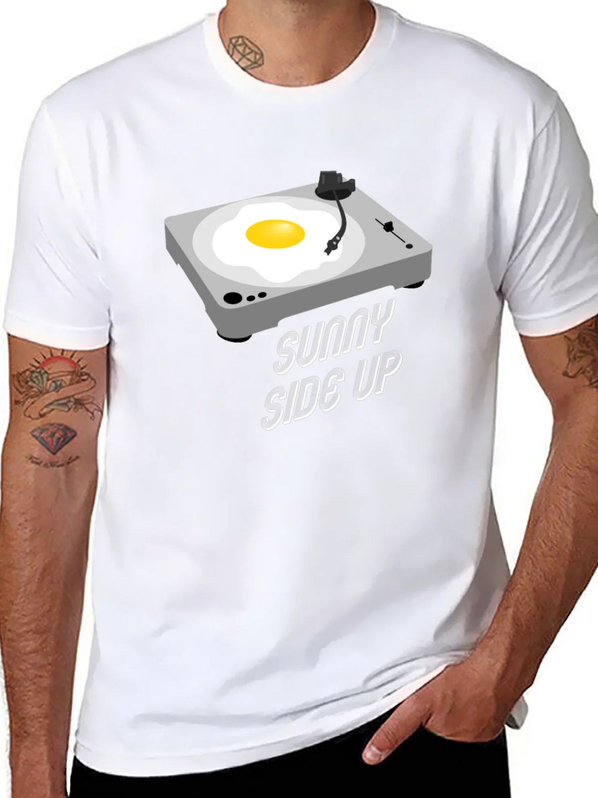 Sunny Side Up Record Player Graphic T-Shirt product image 3