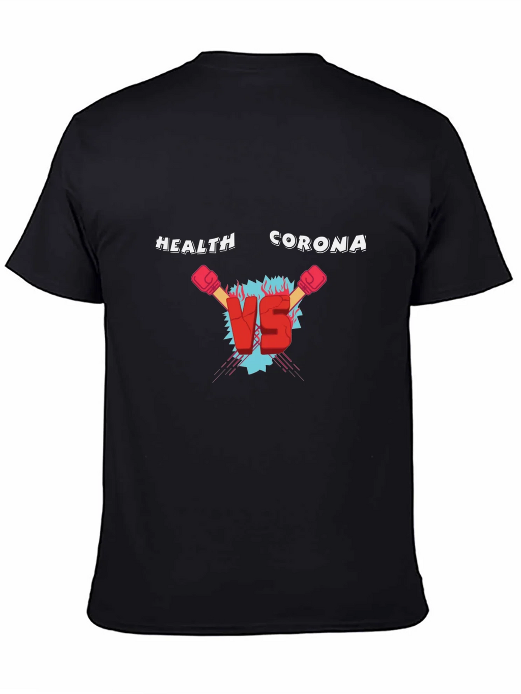 Health Vs Corona Black T-Shirt product image 4