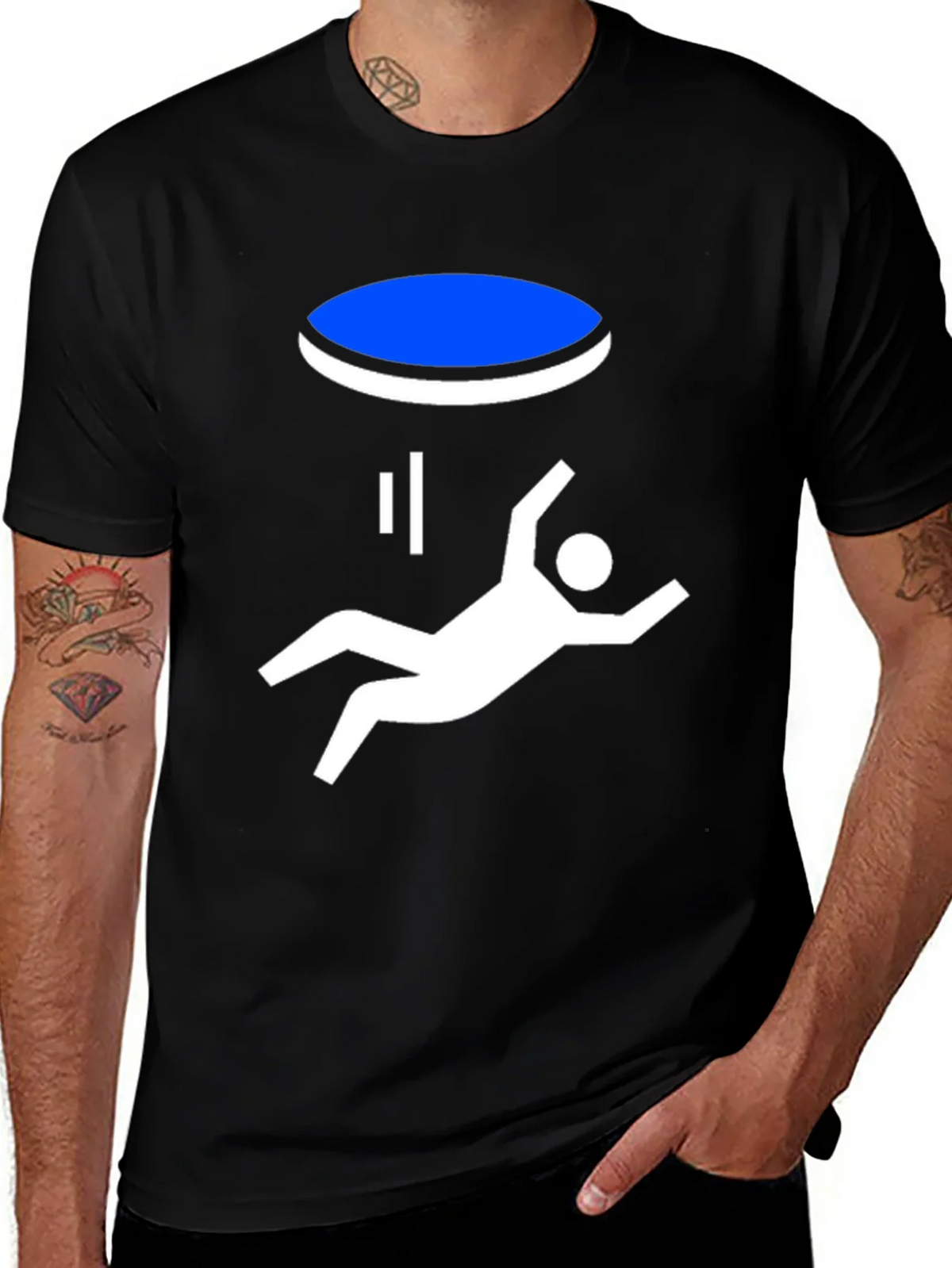 Portal Fall Funny Graphic T-Shirt - Black product image 1