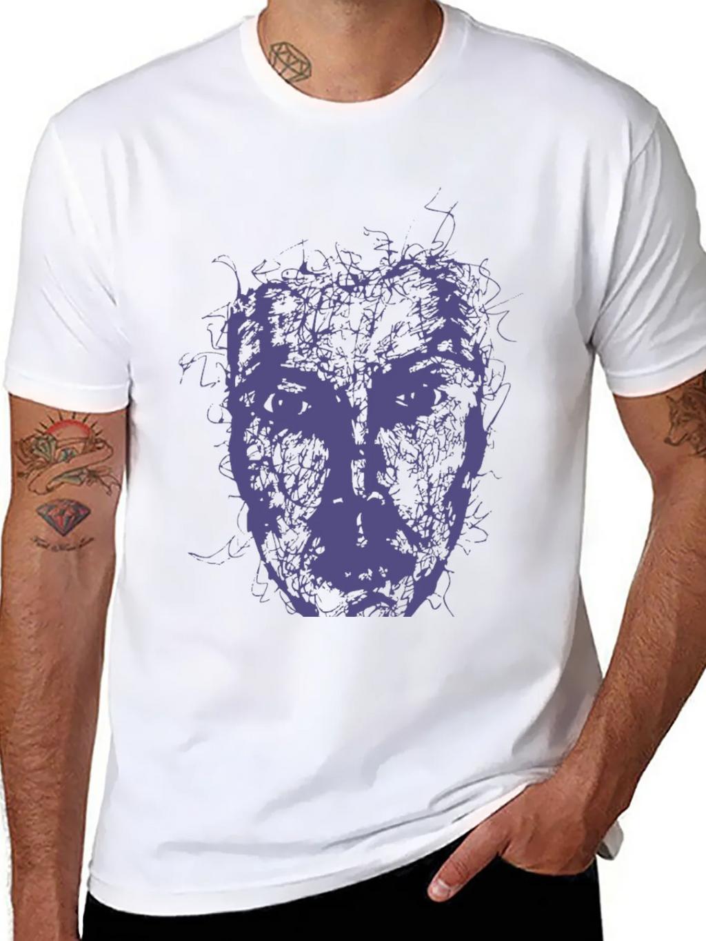 Abstract Face Graphic Tee - Modern Art Style T-Shirt product image 7
