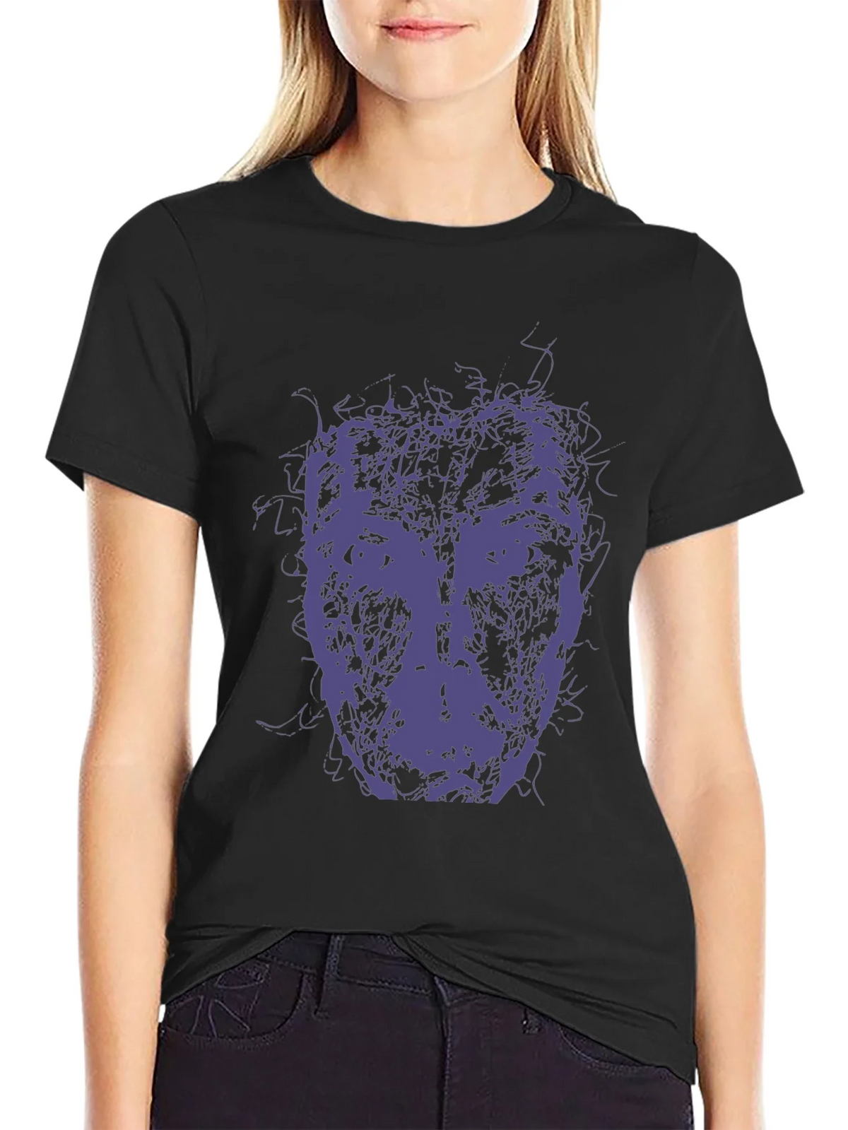 Abstract Face Graphic Tee - Modern Art Style T-Shirt product image 2