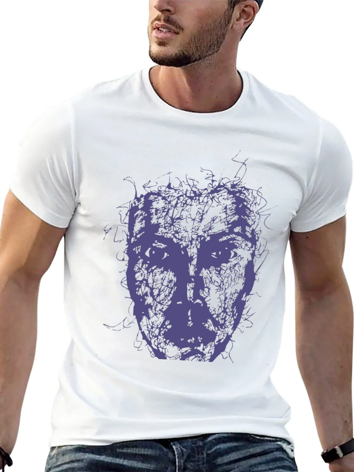Abstract Face Graphic Tee - Modern Art Style T-Shirt product image 12