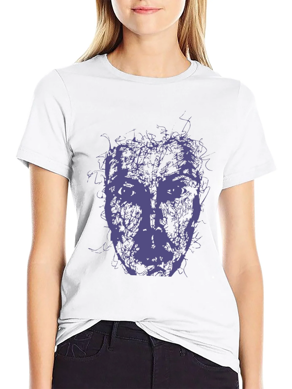 Abstract Face Graphic Tee - Modern Art Style T-Shirt product image 8