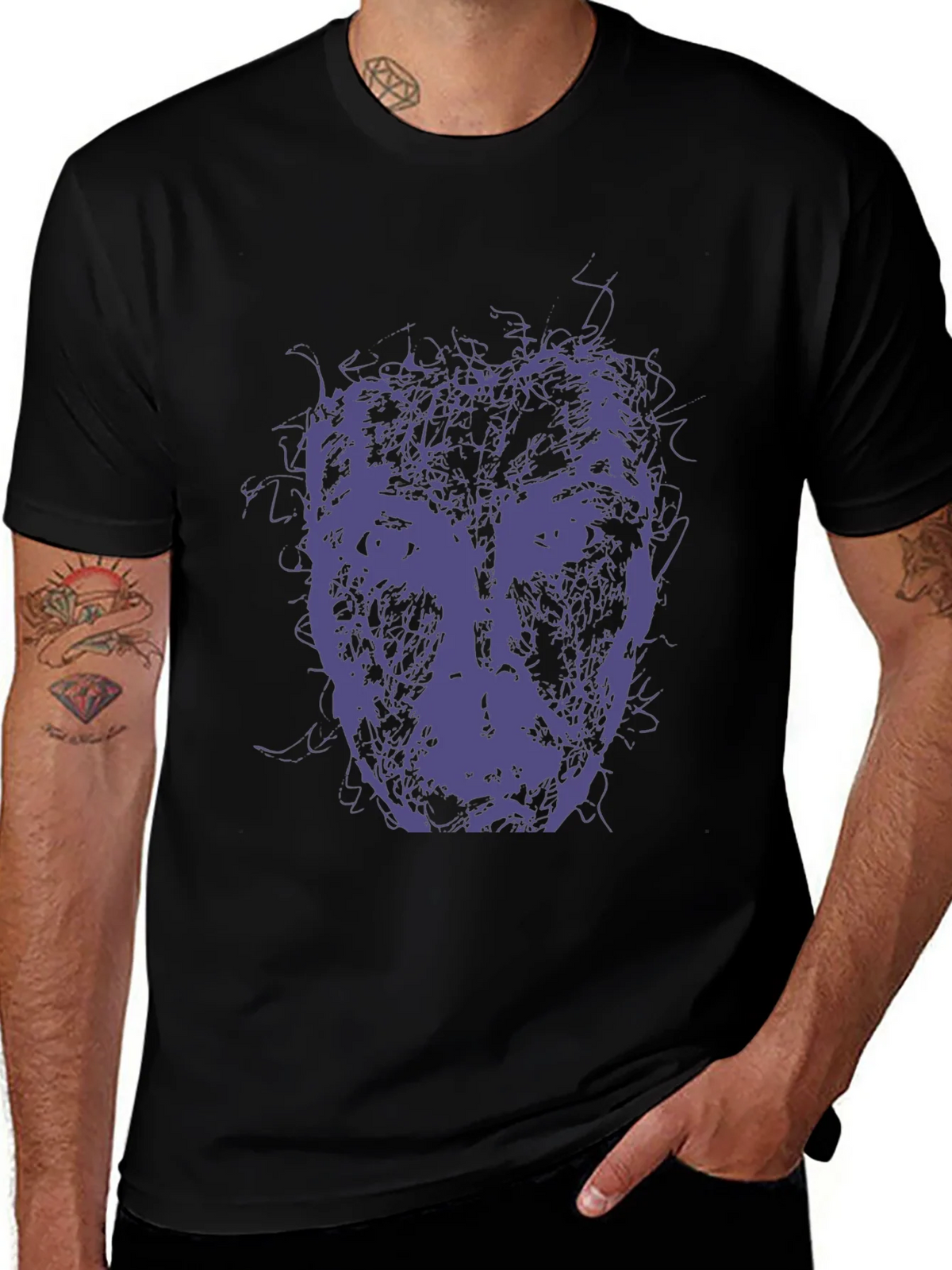 Abstract Face Graphic Tee - Modern Art Style T-Shirt product image 1