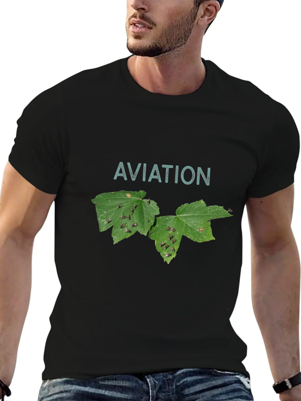 Aviation Leaf T-Shirt - Black product image 5