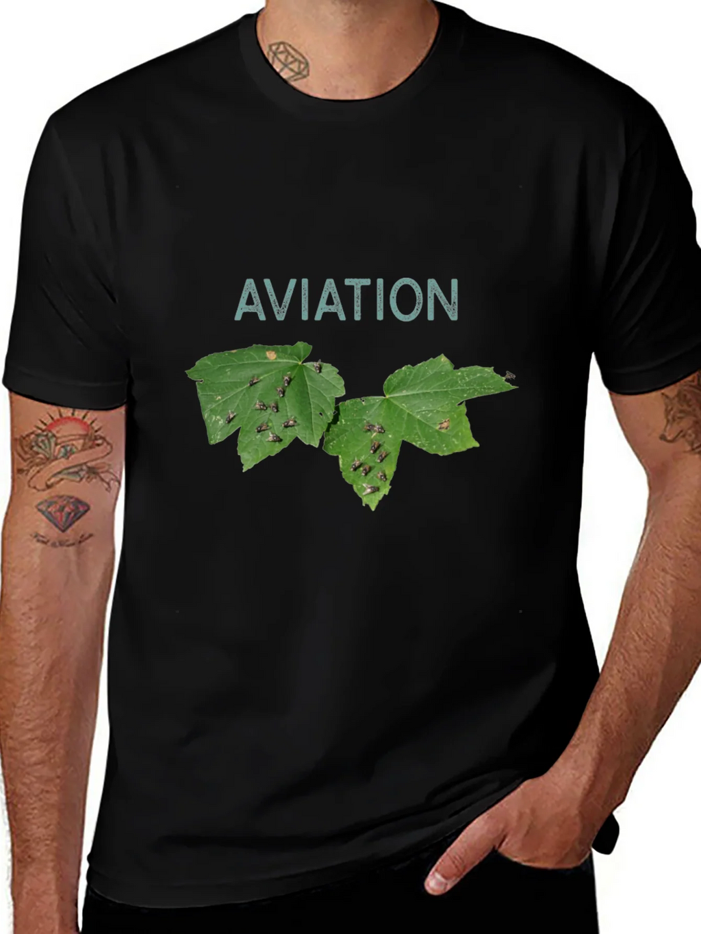 Aviation Leaf T-Shirt - Black product image 1