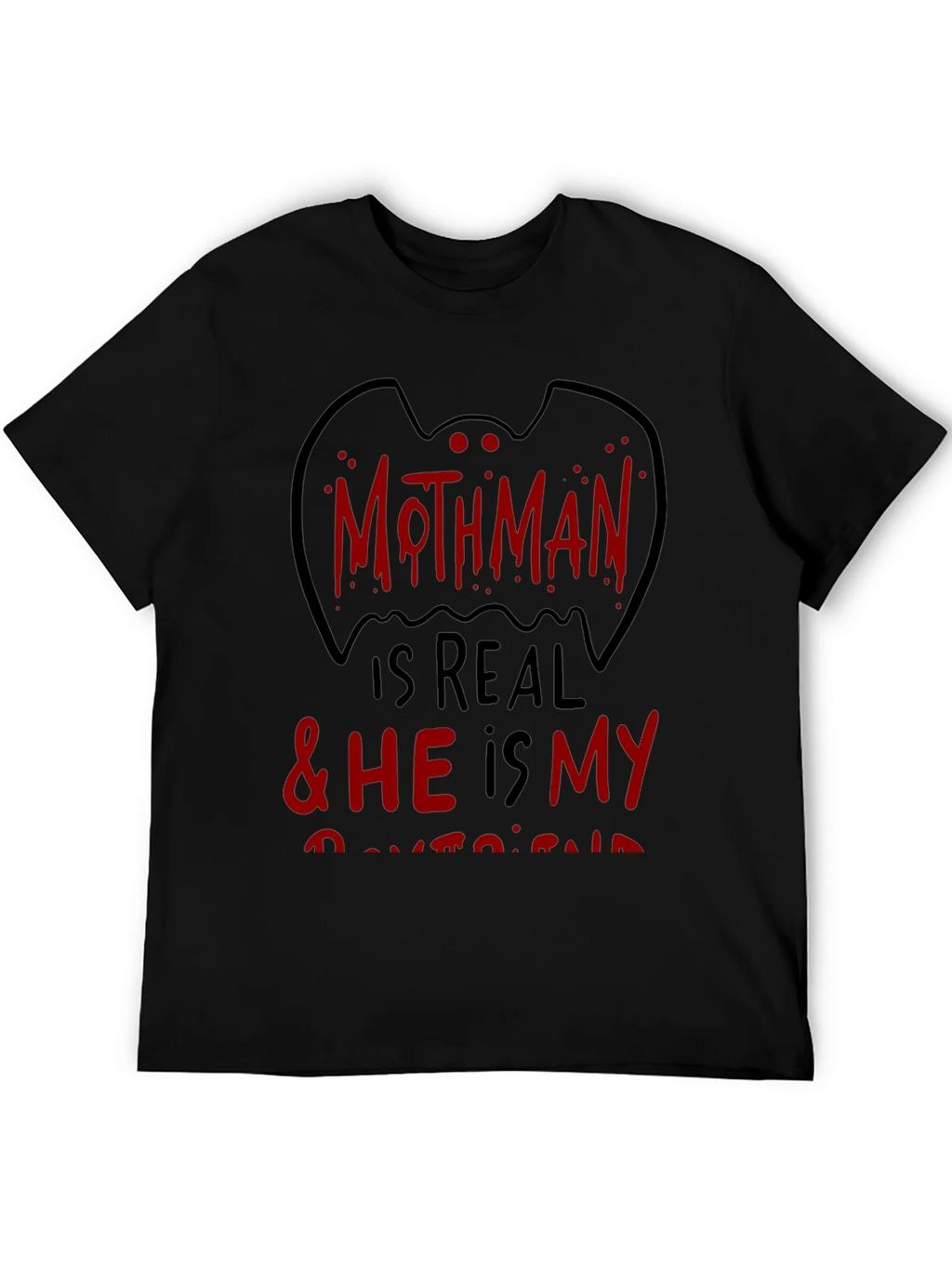 Mothman Is Real Black Graphic Tee product image 4