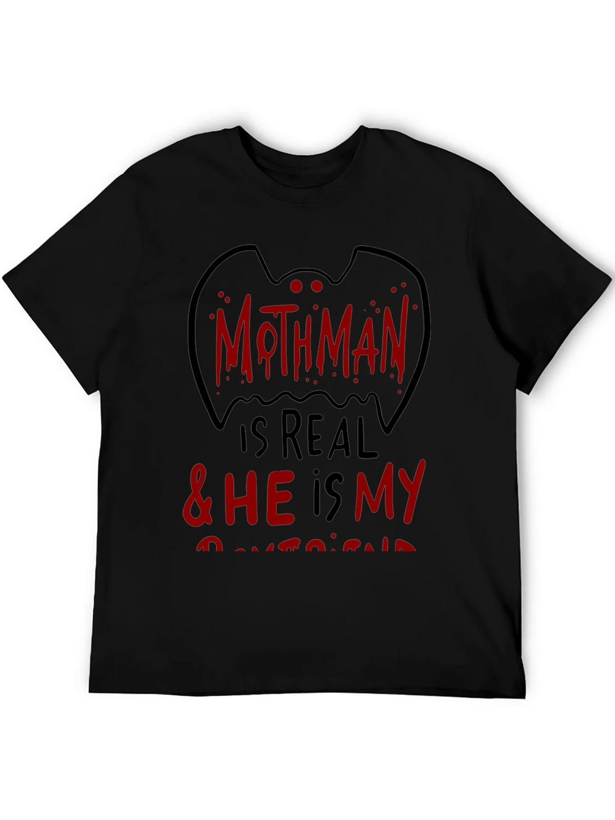 Mothman Is Real Black Graphic Tee product image 4