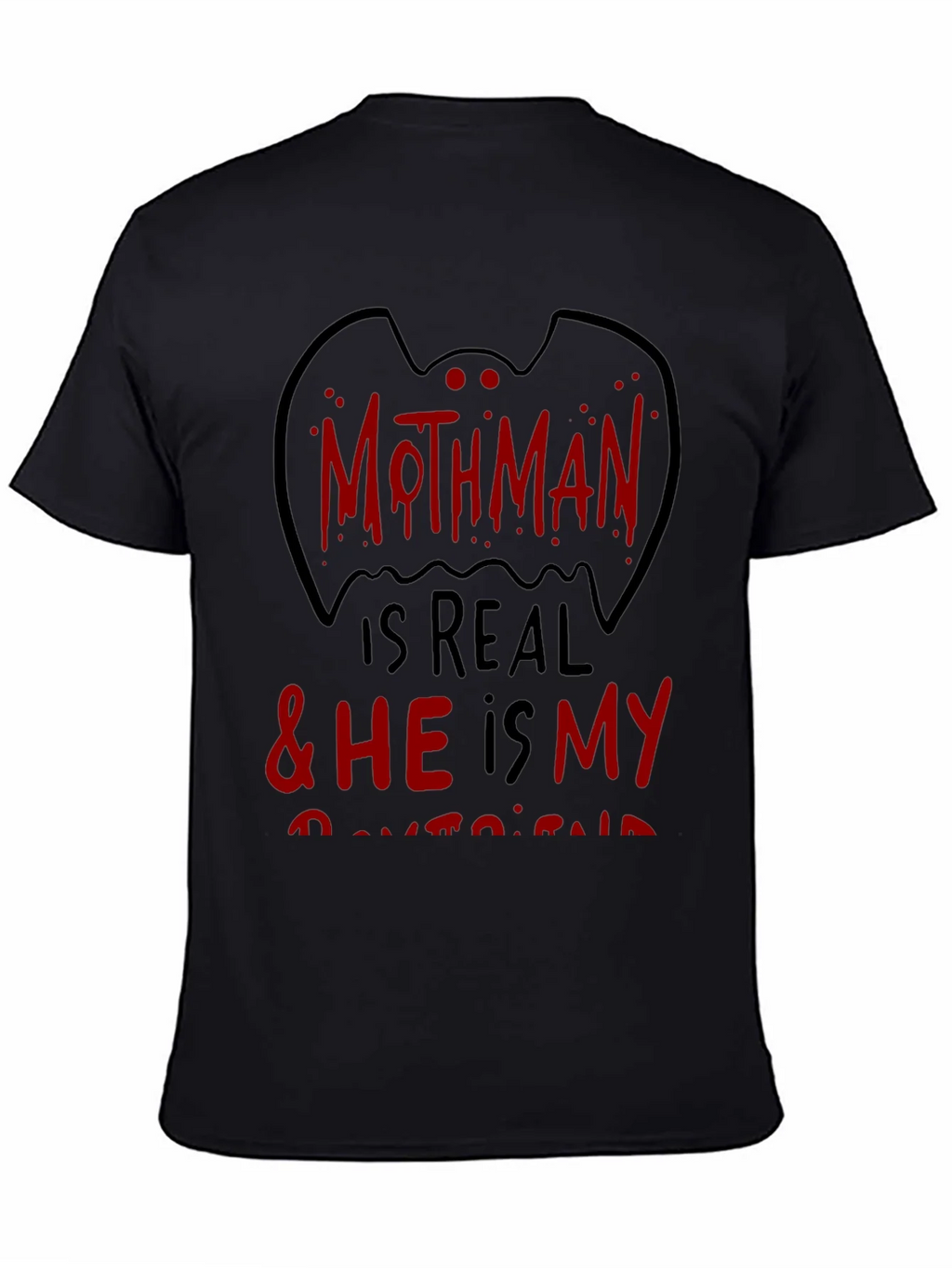 Mothman Is Real Black Graphic Tee product image 3