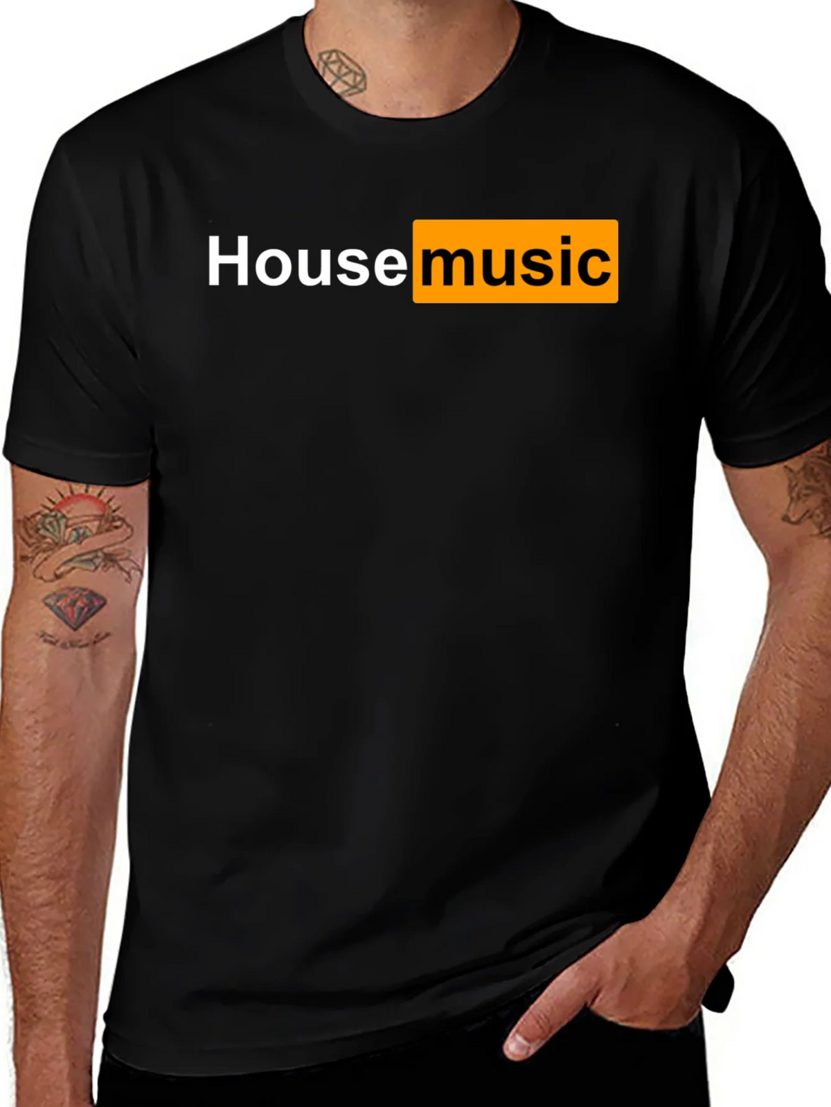 House Music T-Shirt - Black Cotton Tee product image 1