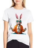Zen Rabbit Tee - Meditating Hare Graphic T-Shirt product image 1
