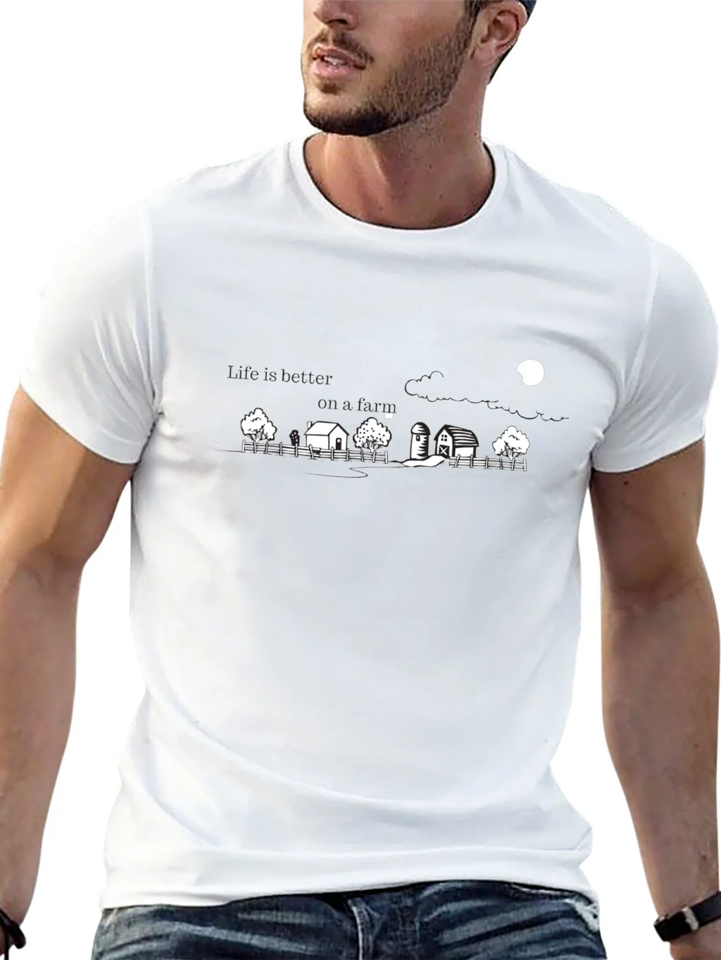 Black Farm Scene Graphic Tee product image 12