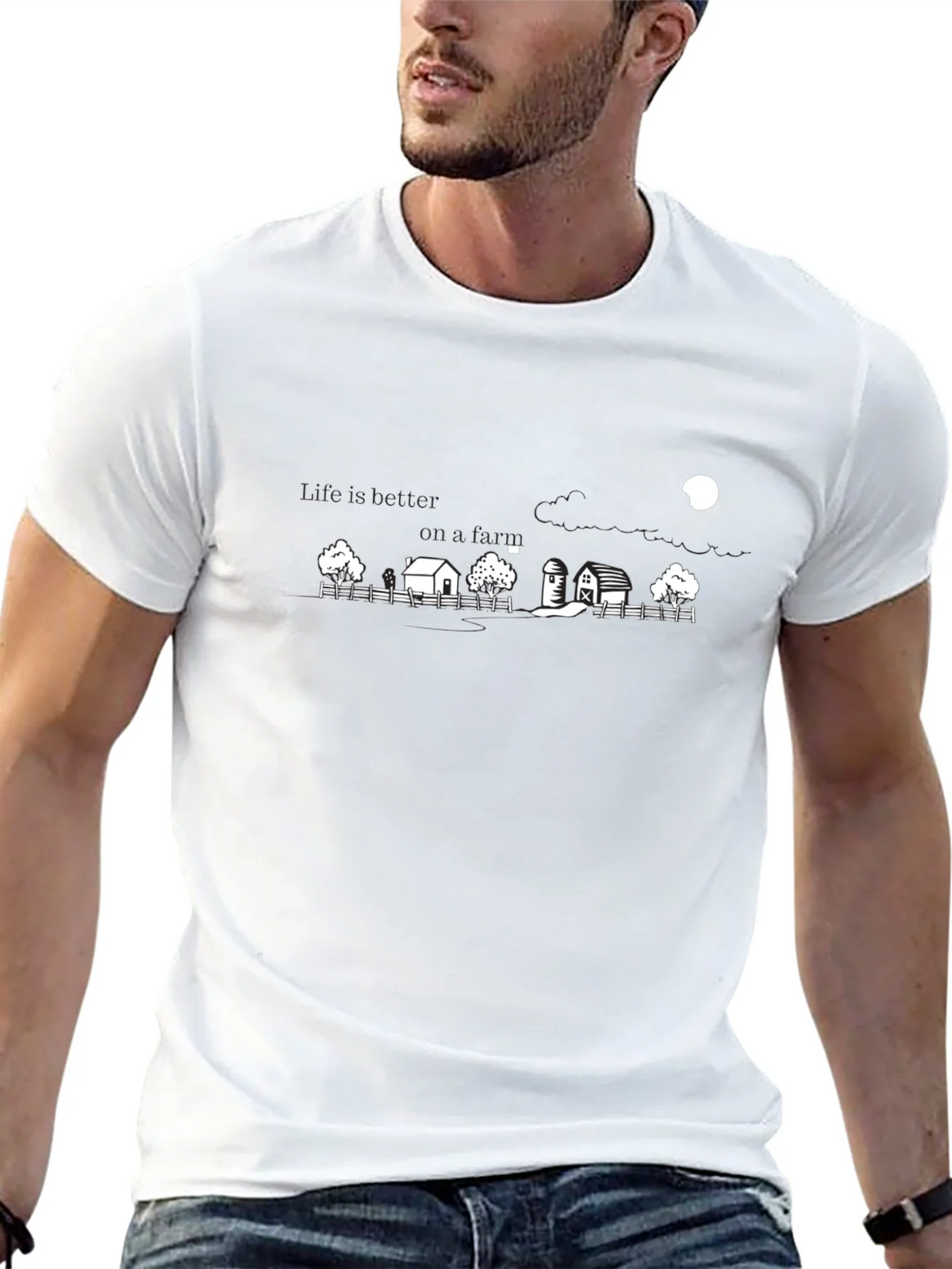 Black Farm Scene Graphic Tee product image 12