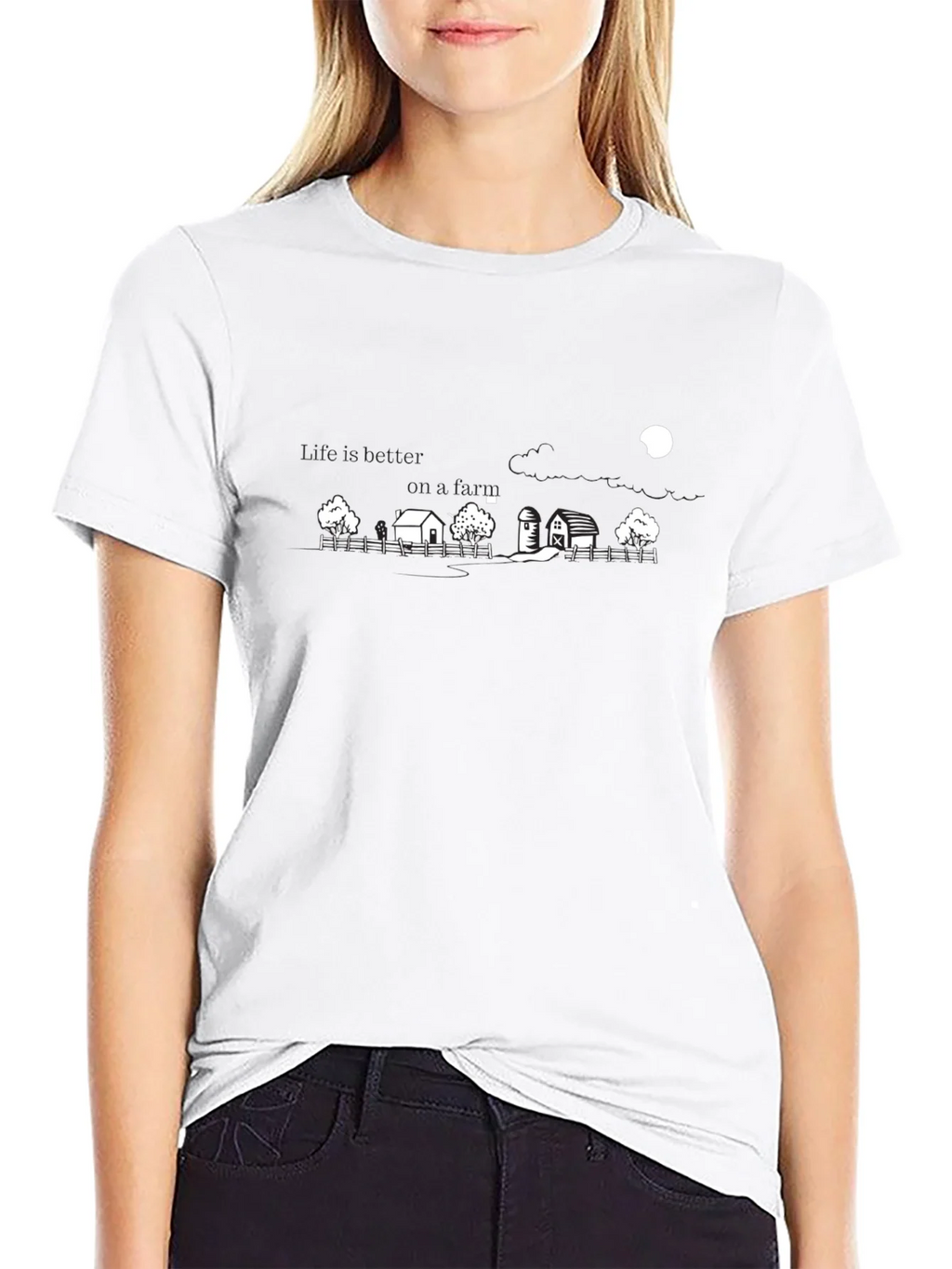 Black Farm Scene Graphic Tee product image 8