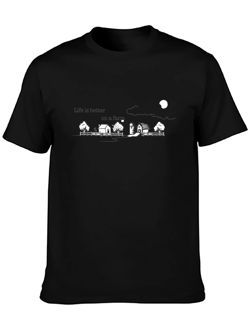 Black Farm Scene Graphic Tee product image 3