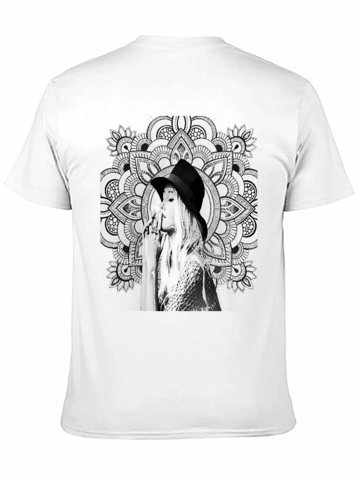 Black Graphic Tee - Mandala Art Woman Portrait product image 10