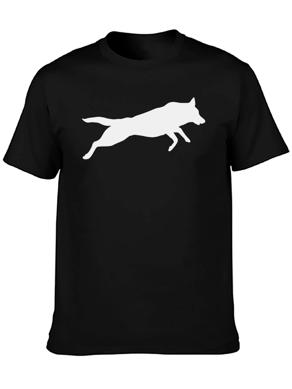 Black Tee with White Wolf Silhouette product image 3