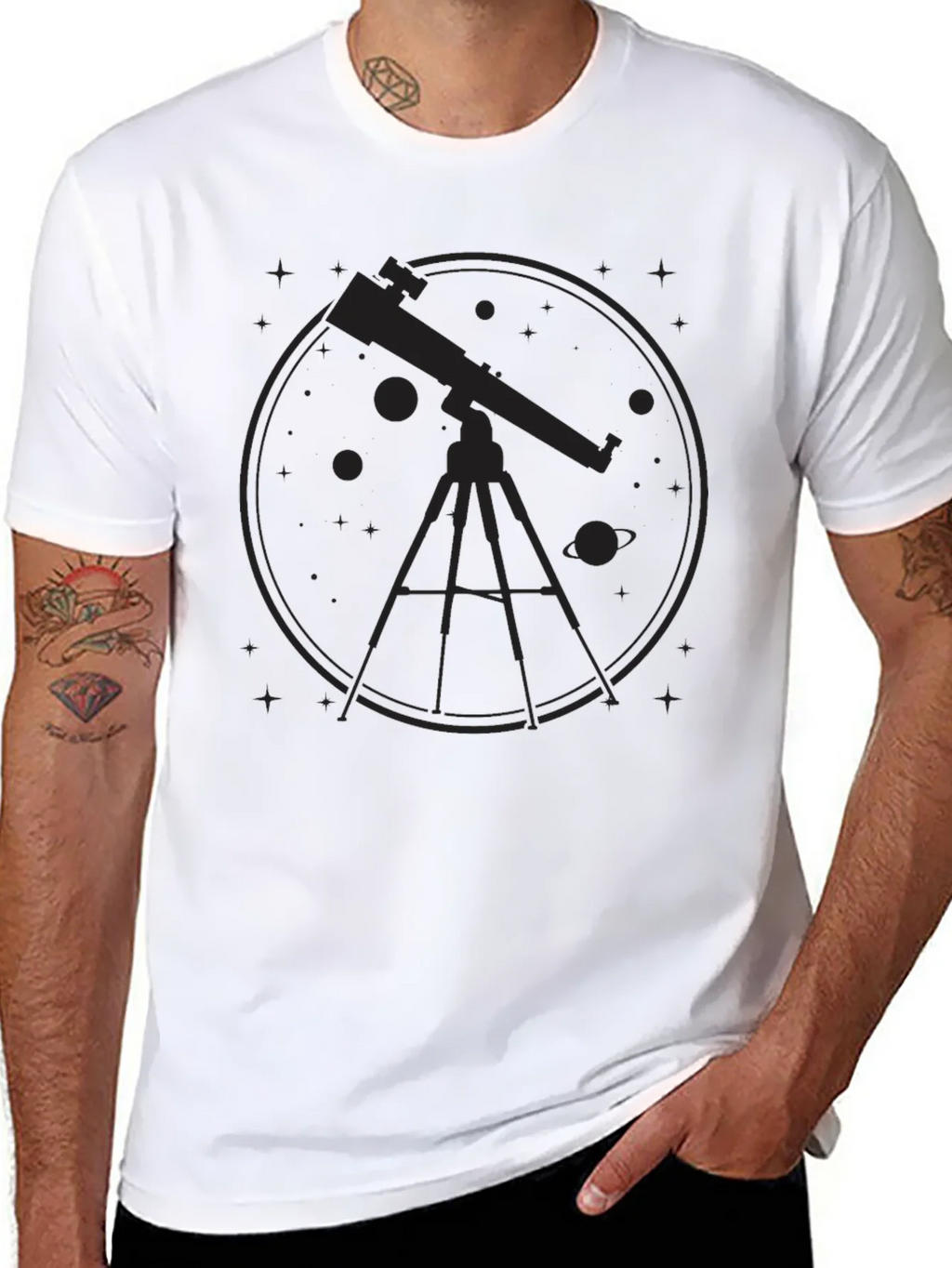 Astronomy Telescope Graphic Tee - Black product image 7