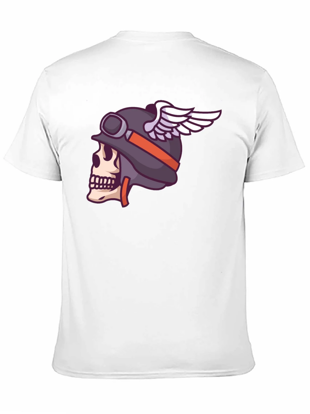 Skull Biker Helmet Graphic Tee - Black Cotton T-Shirt product image 1
